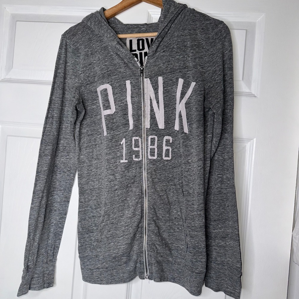 Victoria Secret Love Pink Small Gray Hoodie from 2000s Y2K